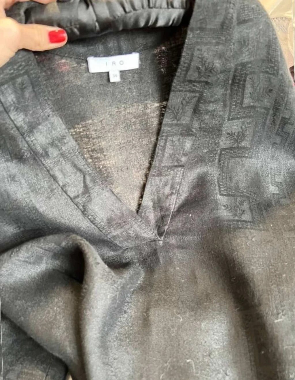 IRO black oversize linen top blouse - view 3