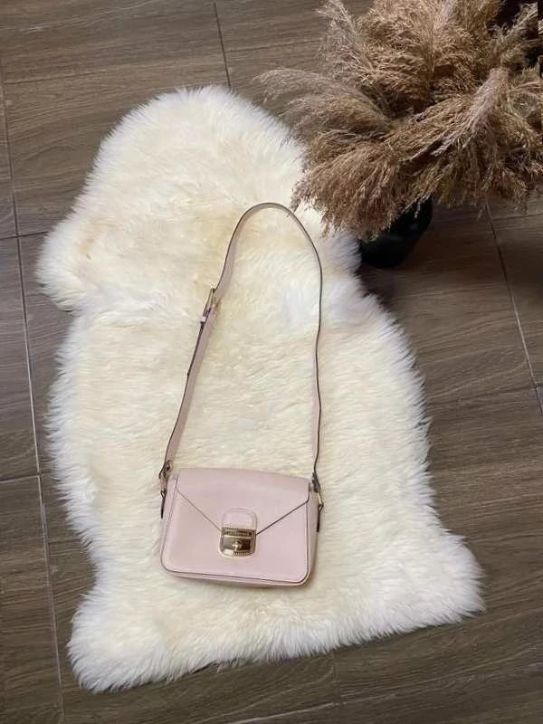 Longchamp pink leather crossbody bag
