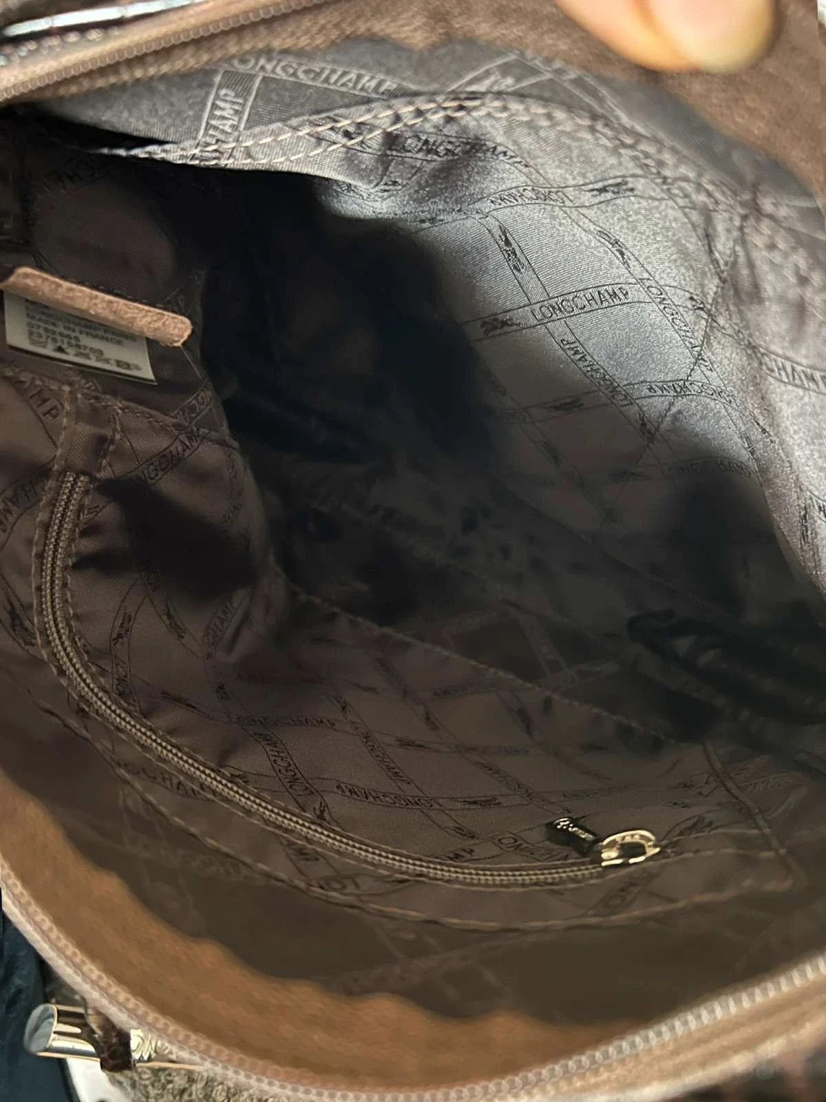 Longchamp roseau croco brown crossbody bag - view 12