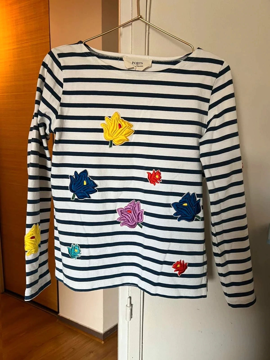 Ports 1961 cotton striped top