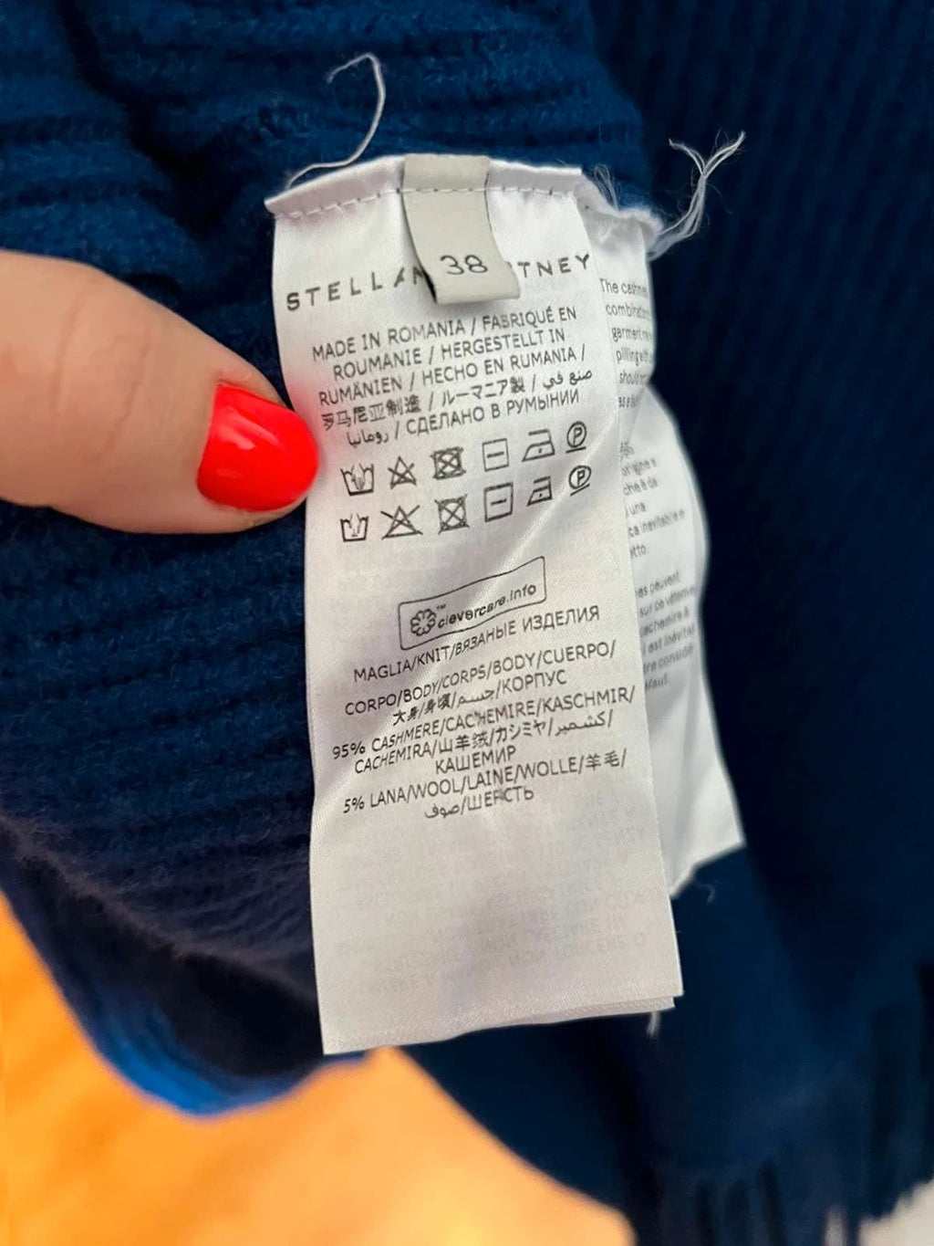 Stella McCartney blue cashmere turtleneck sweater - view 7