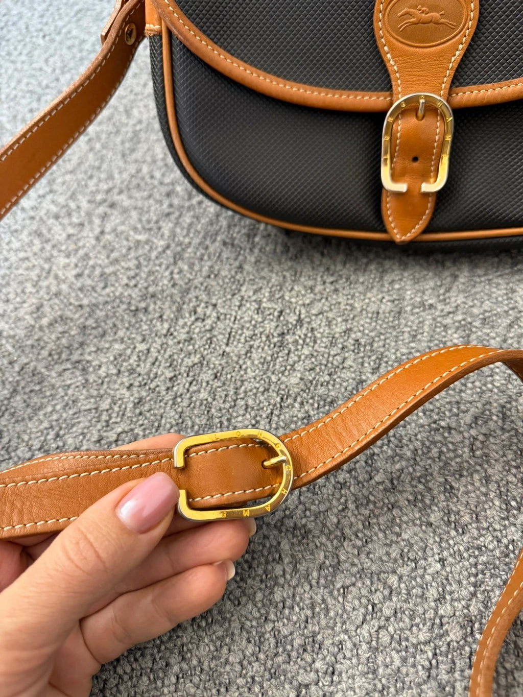 Longchamp black brown crossbody bag - view 3