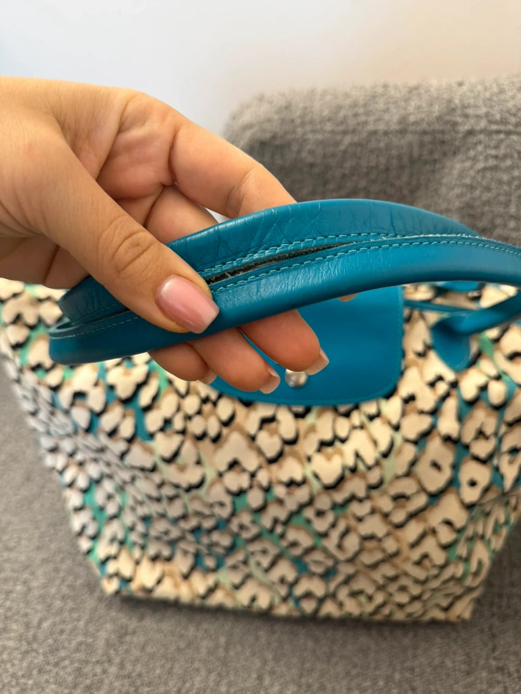 Longchamp Île aux panthères turquoise le pliage bag - view 2