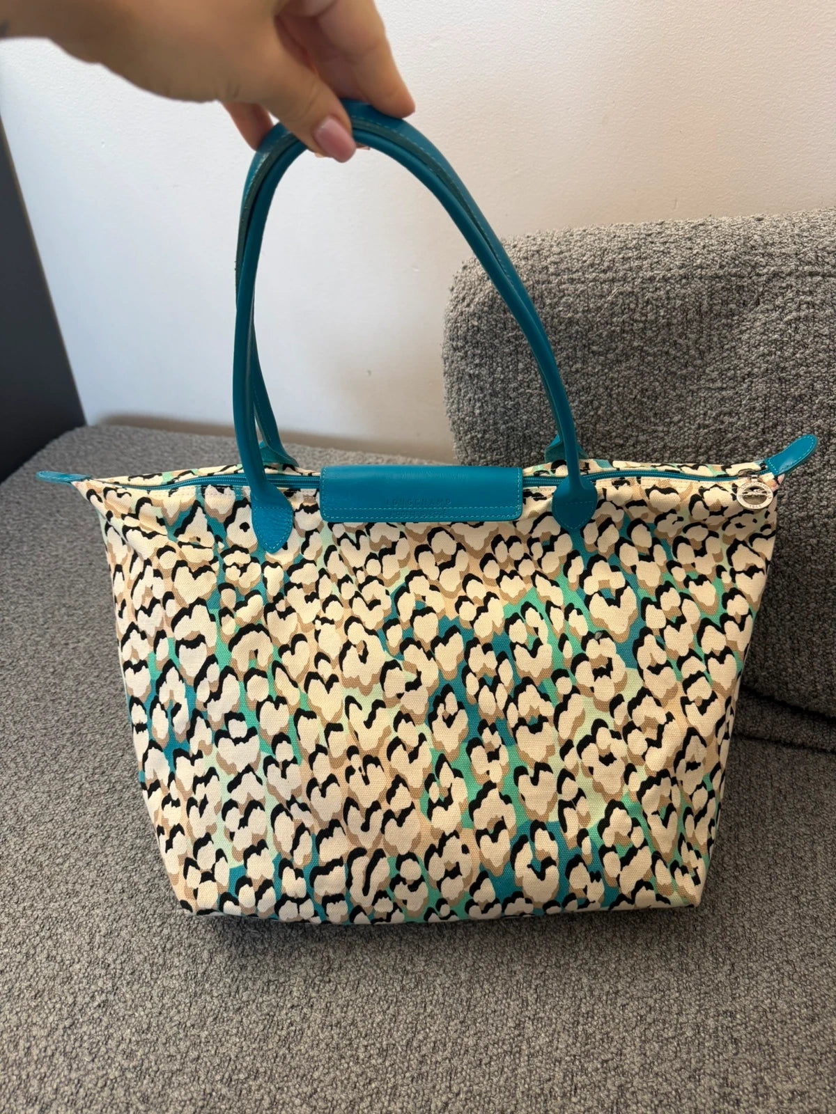 Longchamp Île aux panthères turquoise le pliage bag - view 11