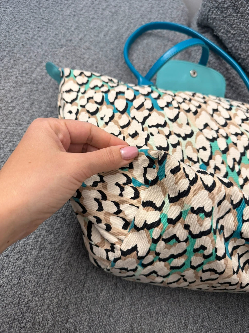 Longchamp Île aux panthères turquoise le pliage bag - view 6