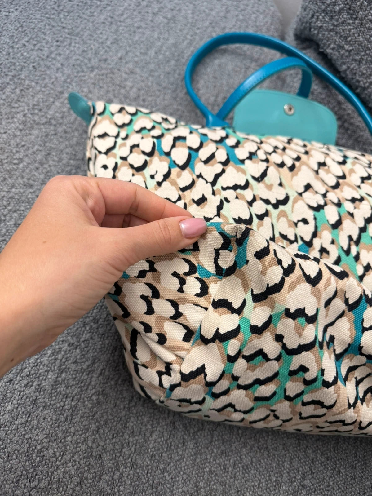 Longchamp Île aux panthères turquoise le pliage bag - view 6