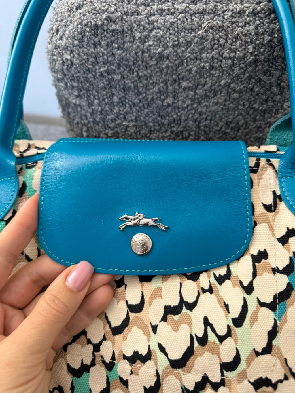 Longchamp Île aux panthères turquoise le pliage bag - view 3