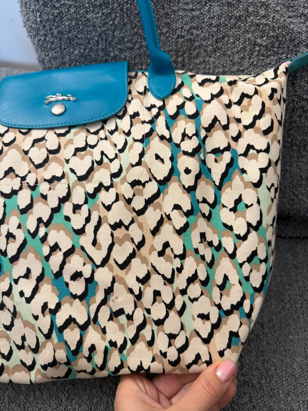Longchamp Île aux panthères turquoise le pliage bag - view 5