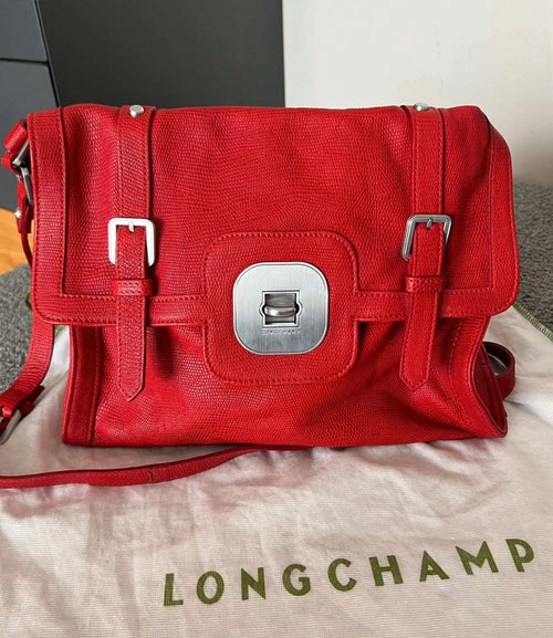 Longchamp gatsby red leather bag