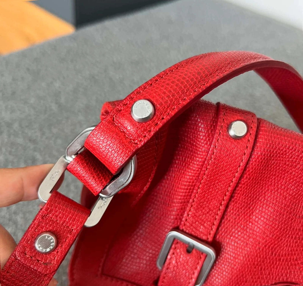 Longchamp gatsby red leather bag - view 4