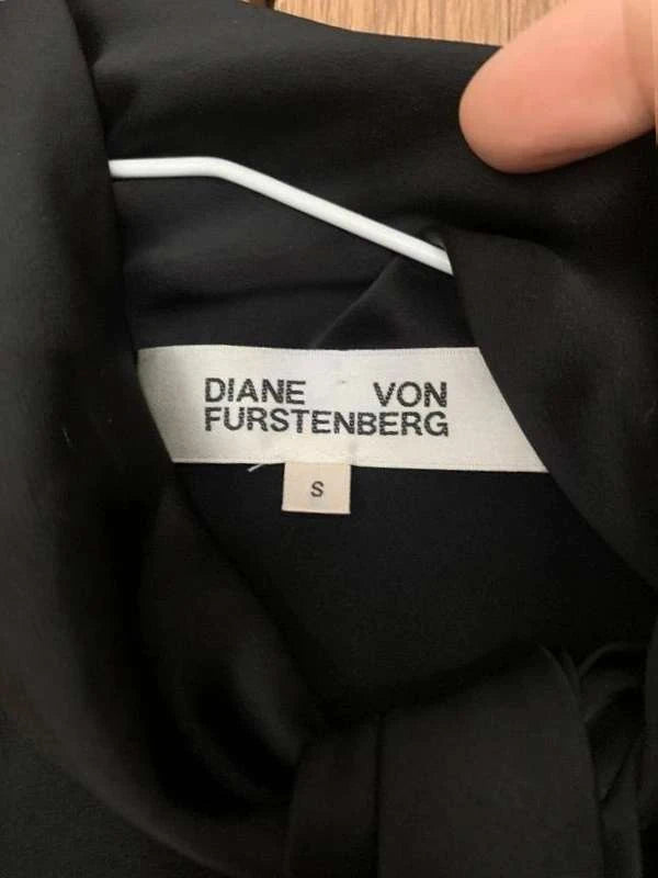 Diane von Furstenberg black one sleeve blouse - view 2