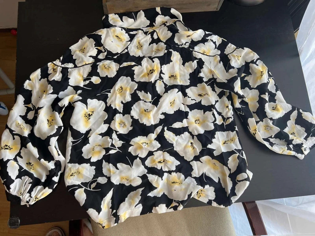 Ba&sh silk viscose floral shirt blouse - view 12