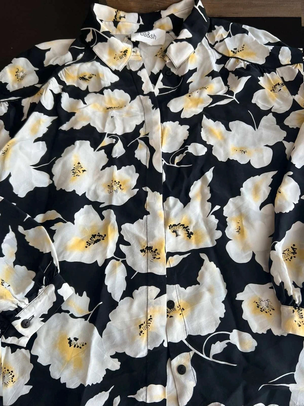 Ba&sh silk viscose floral shirt blouse - view 5