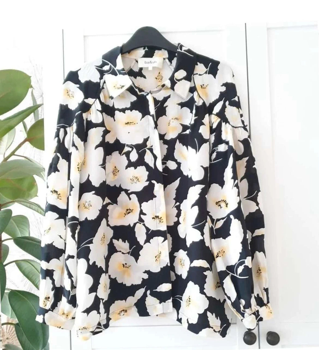 Ba&sh silk viscose floral shirt blouse