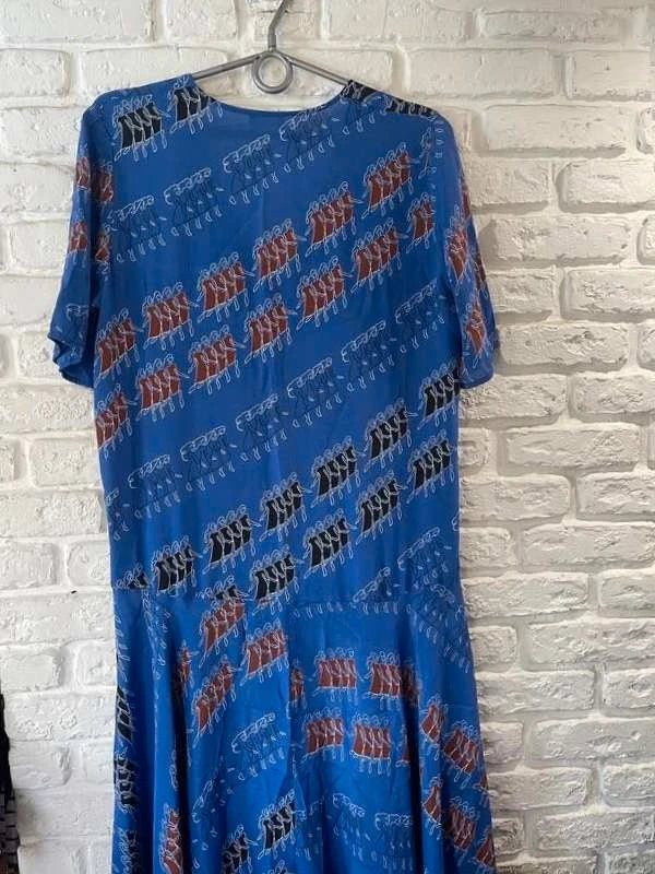 By Malene Birger blue viscose silk long dress - view 4