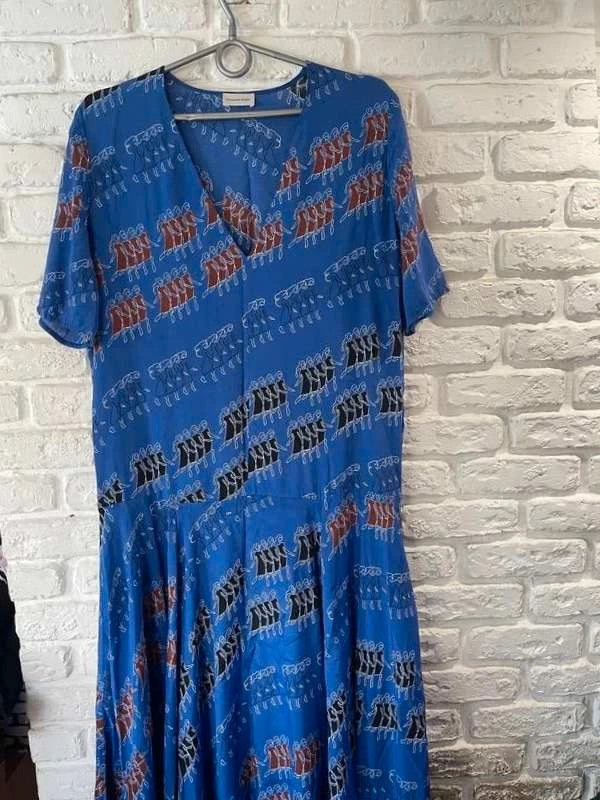 By Malene Birger blue viscose silk long dress