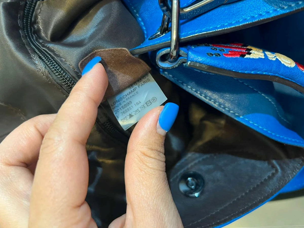 Longchamp 3D massai blue limited edition leather bag - view 9