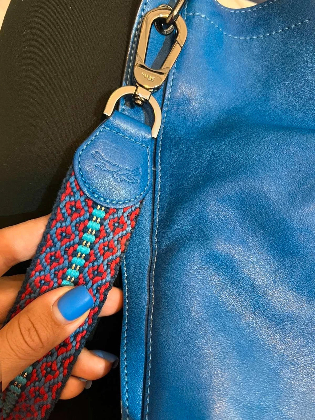 Longchamp 3D massai blue limited edition leather bag - view 6