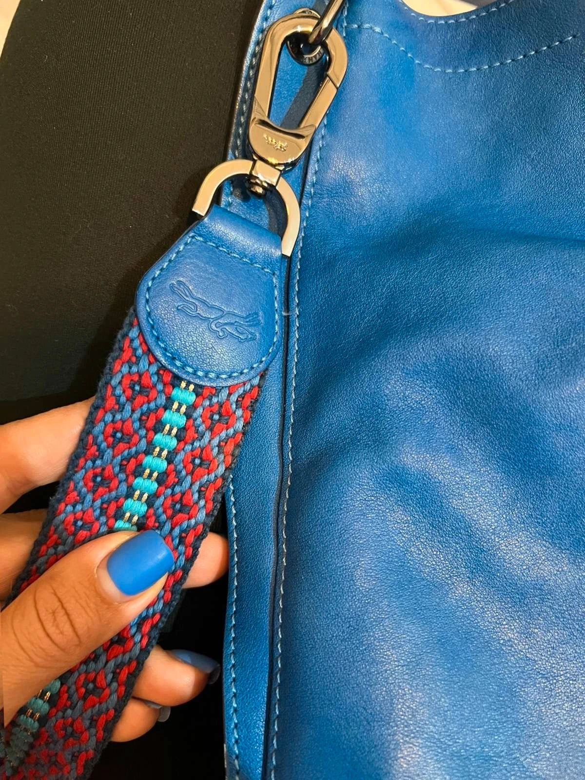 Longchamp 3D massai blue limited edition leather bag - view 6