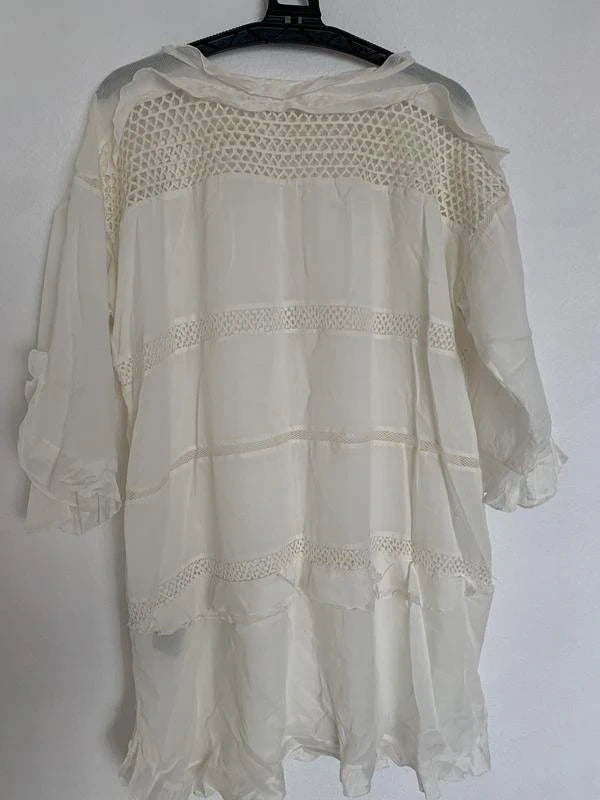 Isabel Marant white silk cotton linen dress