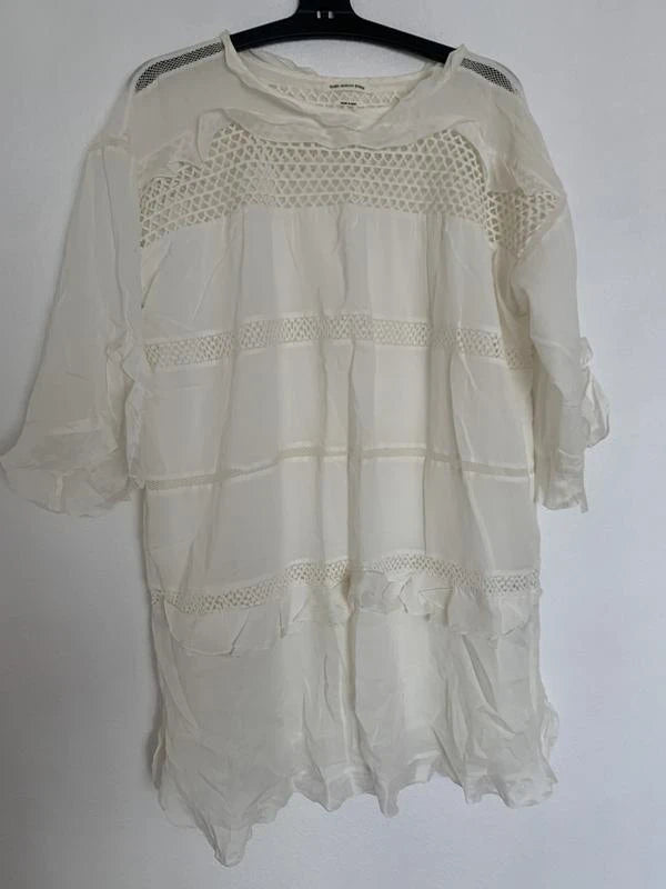 Isabel Marant white silk cotton linen dress - view 4