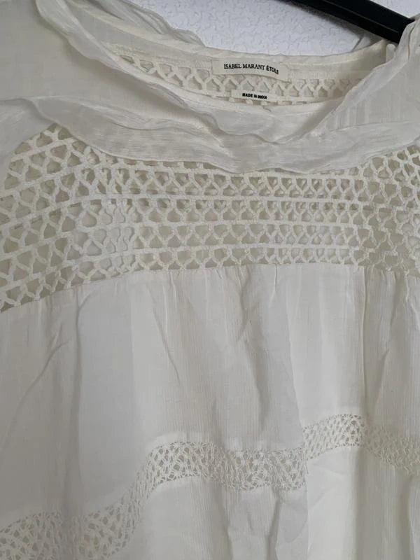 Isabel Marant white silk cotton linen dress - view 6