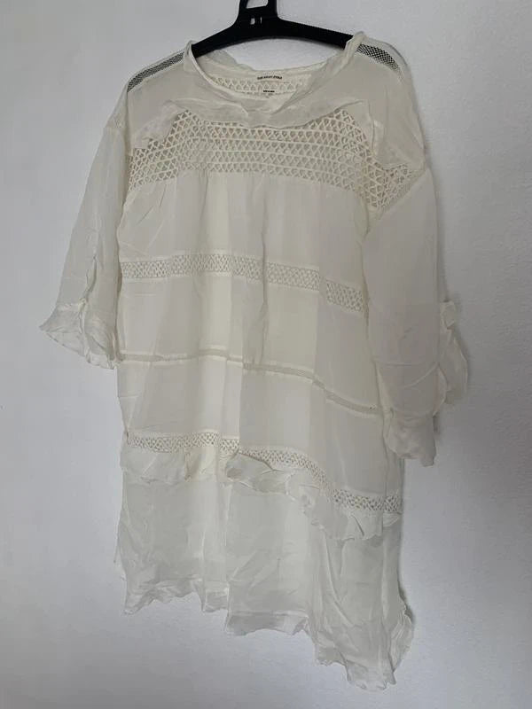 Isabel Marant white silk cotton linen dress - view 2