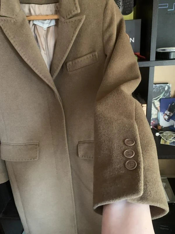 Gerard Darel beige wool angora coat - view 4