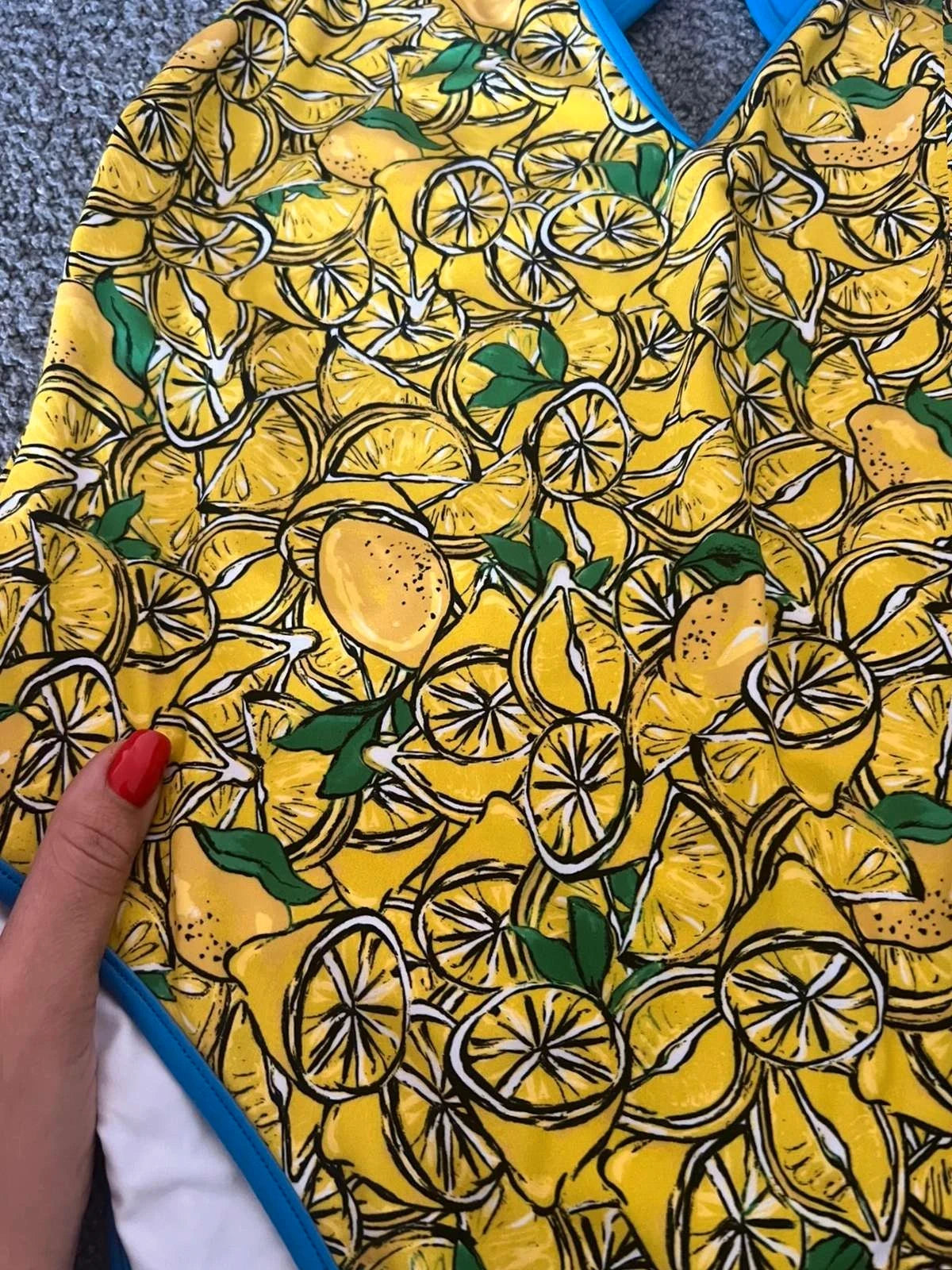 Diane von Furstenberg Katelyn yellow lemon print crossover back swimsuit - view 2