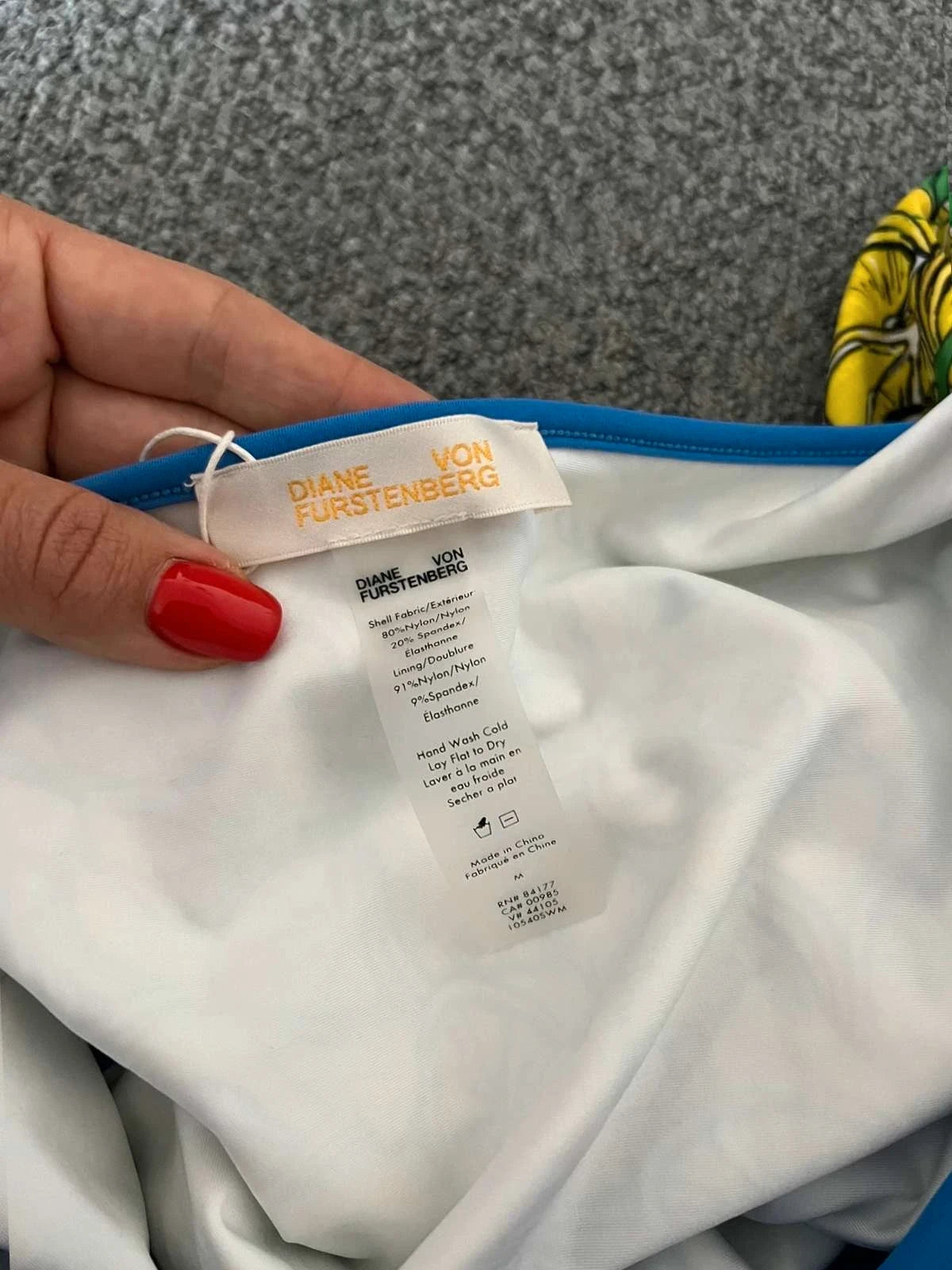 Diane von Furstenberg Katelyn yellow lemon print crossover back swimsuit - view 7