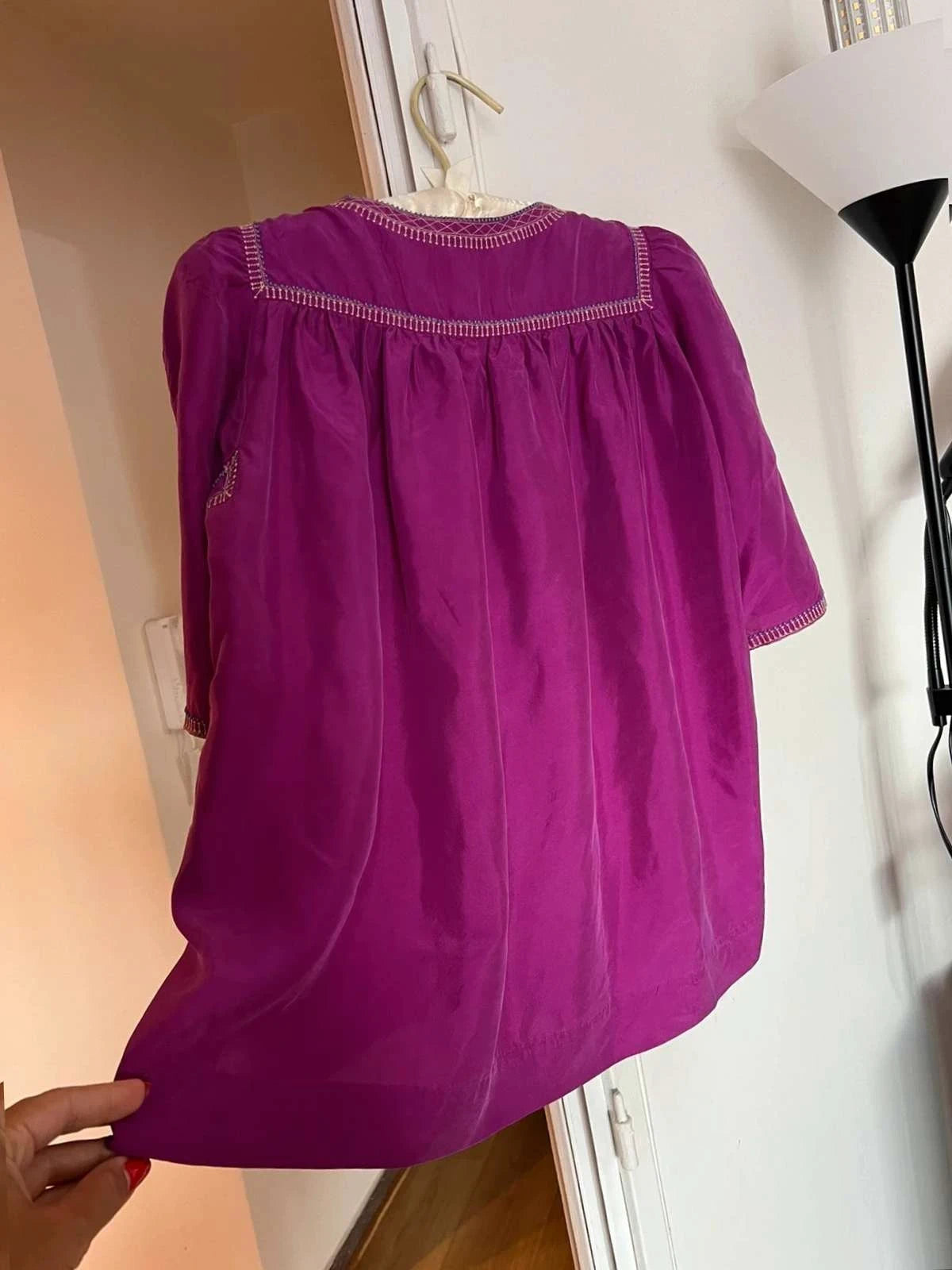 Isabel Marant silk fuchsia blouse - view 8