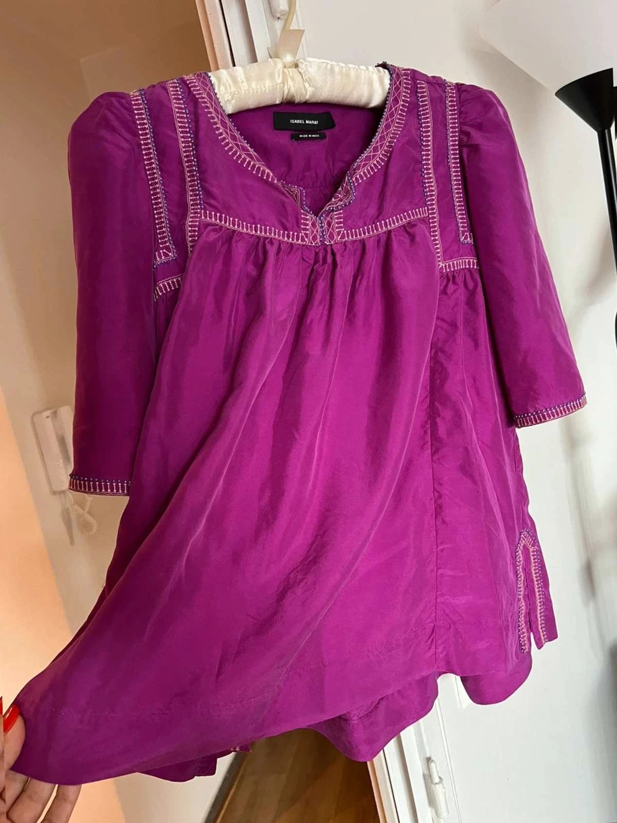 Isabel Marant silk fuchsia blouse - view 6