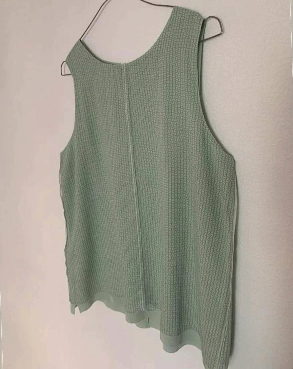 Hemisphere turquoise mint silk top H logo - view 3