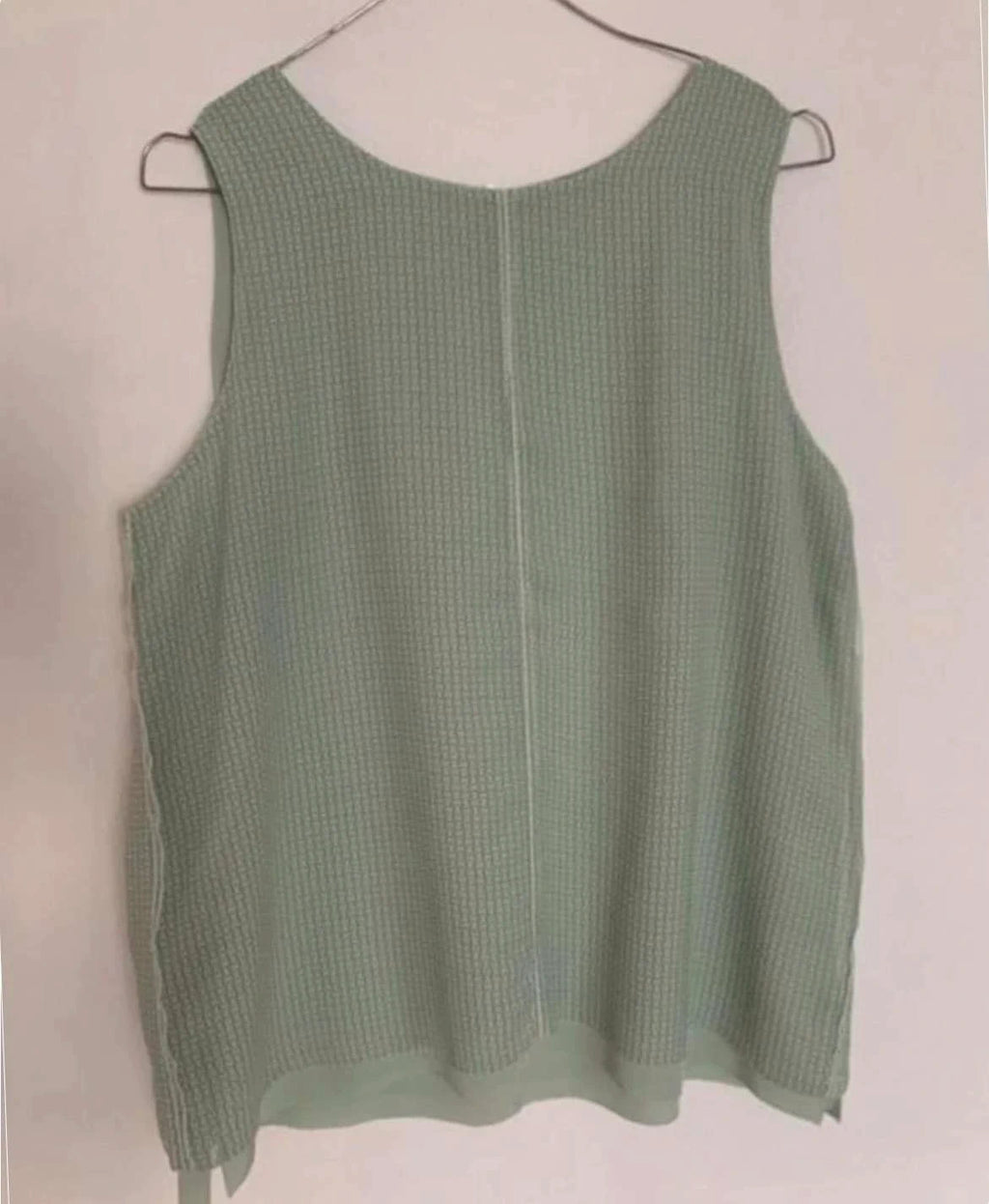 Hemisphere turquoise mint silk top H logo