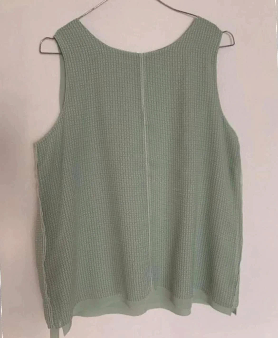 Hemisphere turquoise mint silk top H logo
