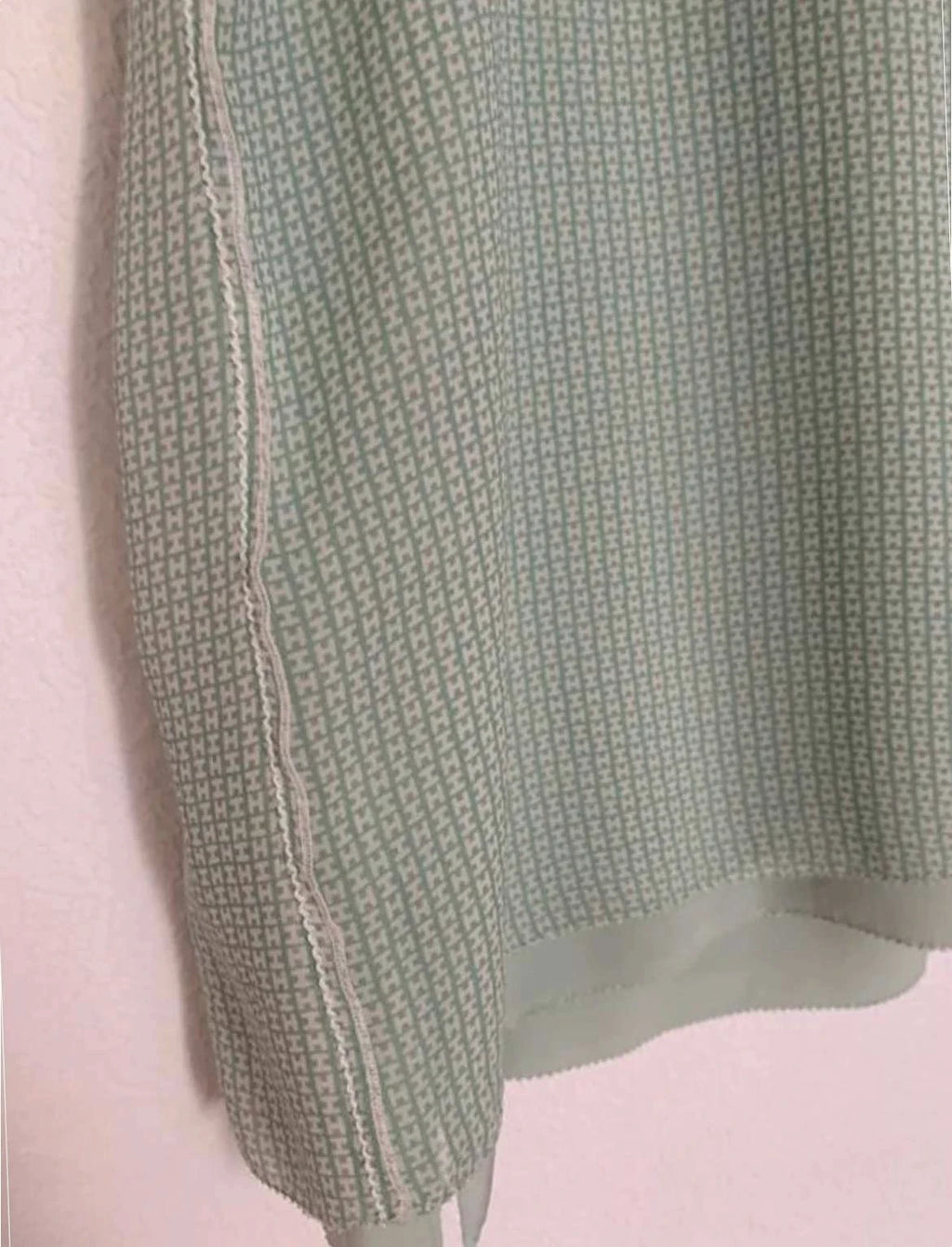 Hemisphere turquoise mint silk top H logo - view 4