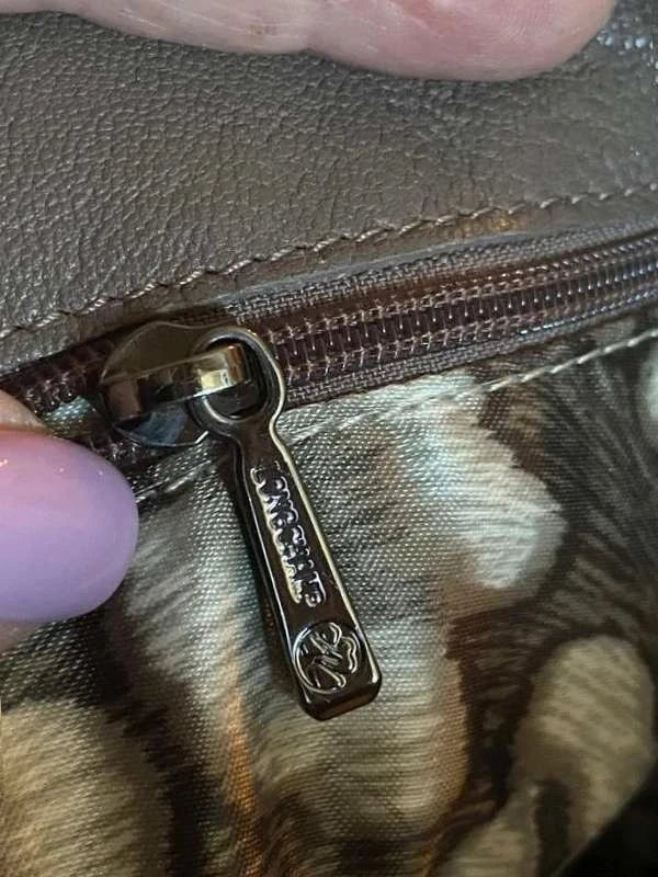 Longchamp rocks brown grey leather bag - view 5