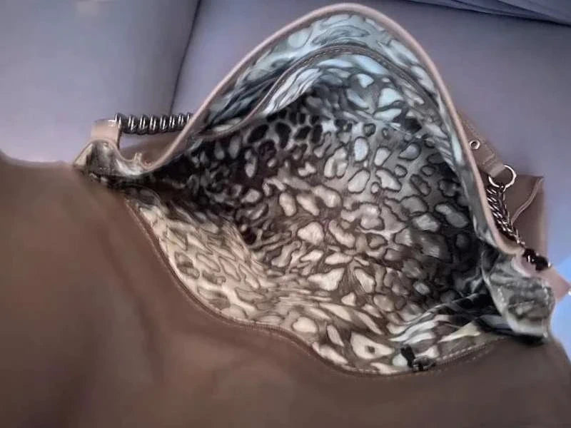 Longchamp rocks brown grey leather bag - view 6