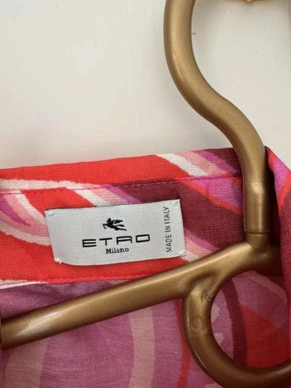 Etro cotton silk paisley pink shirt - view 3