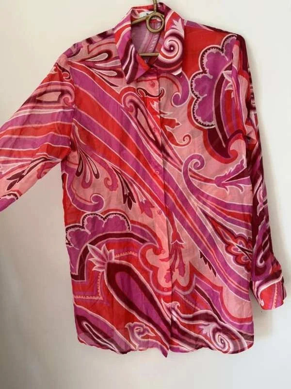 Etro cotton silk paisley pink shirt - view 2