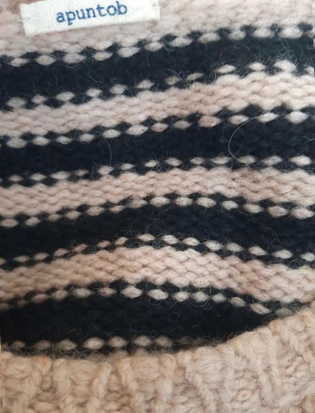 Apuntob luxury yak cashmere striped sweater - view 2