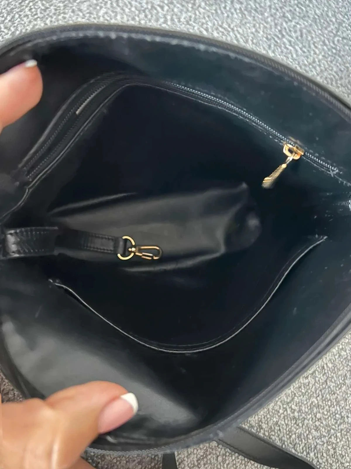 Longchamp black vintage leather crossbody shoulder bag - view 7