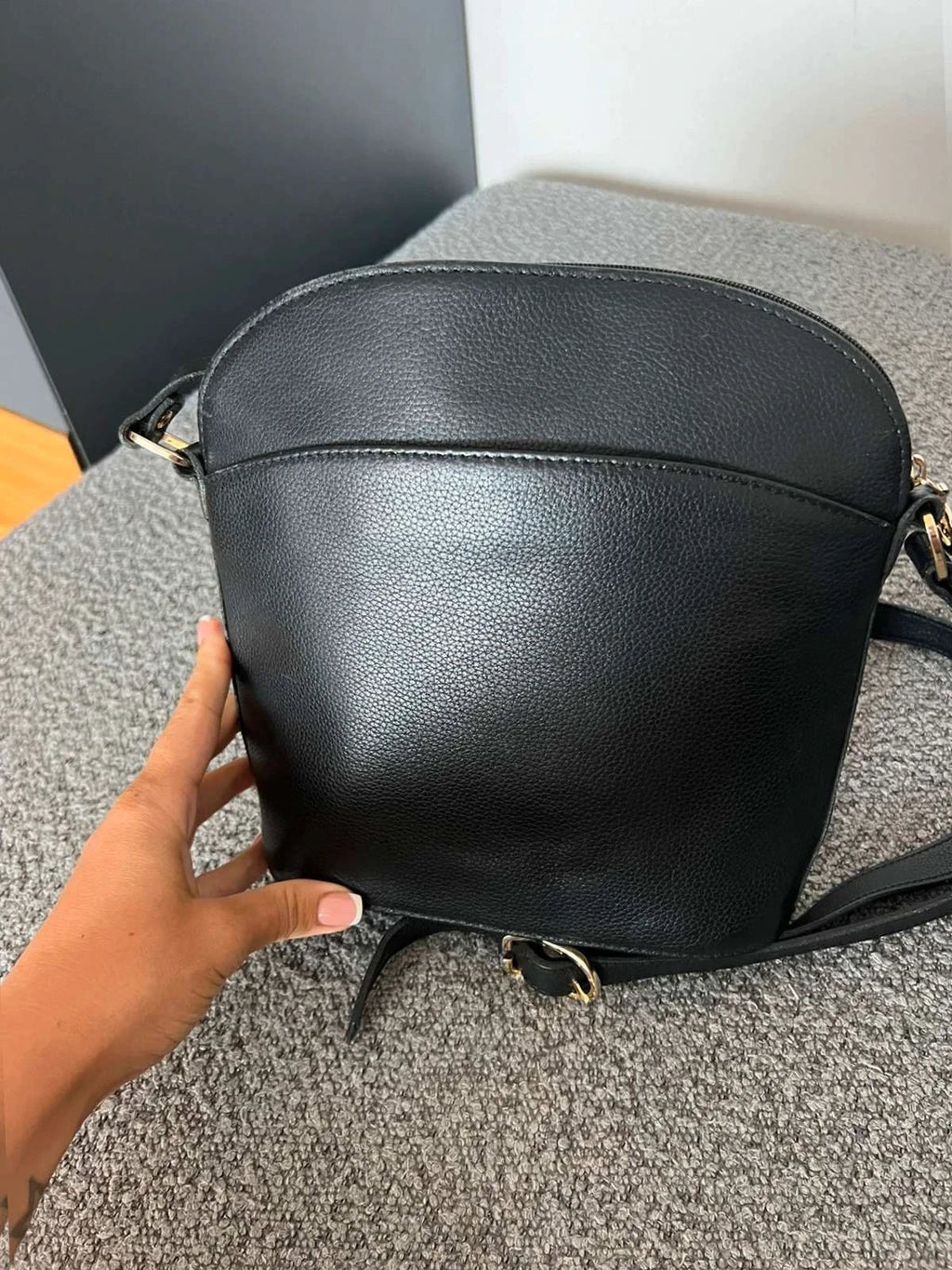 Longchamp black vintage leather crossbody shoulder bag - view 3