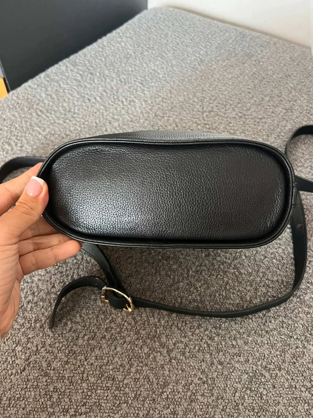 Longchamp black vintage leather crossbody shoulder bag - view 2