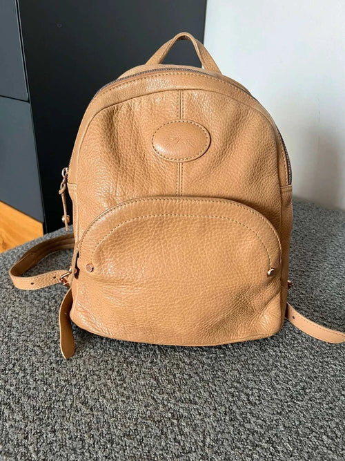 Longchamp cosmos beige leather backpack
