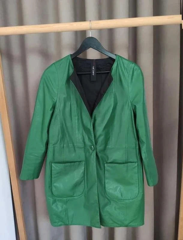 Marc Cain double face green leather jacket - view 2