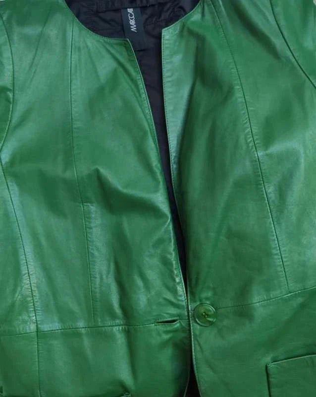 Marc Cain double face green leather jacket - view 6