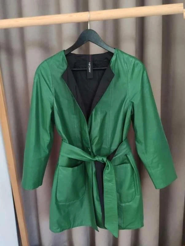 Marc Cain double face green leather jacket