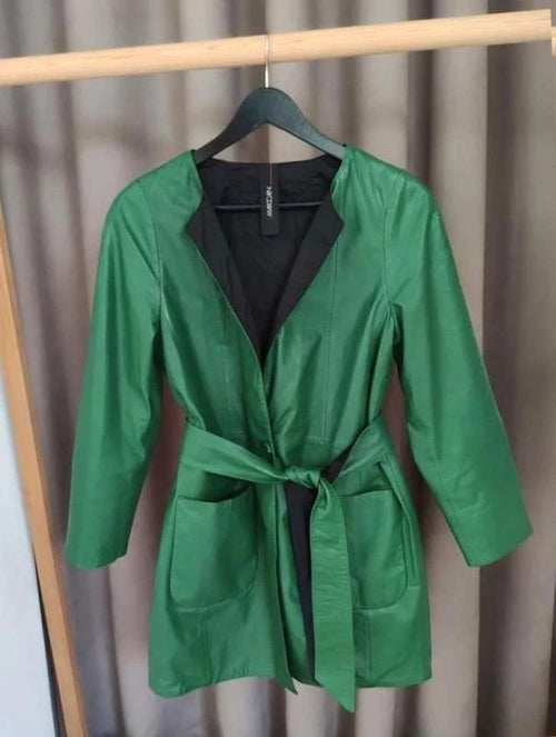 Marc Cain double face green leather jacket