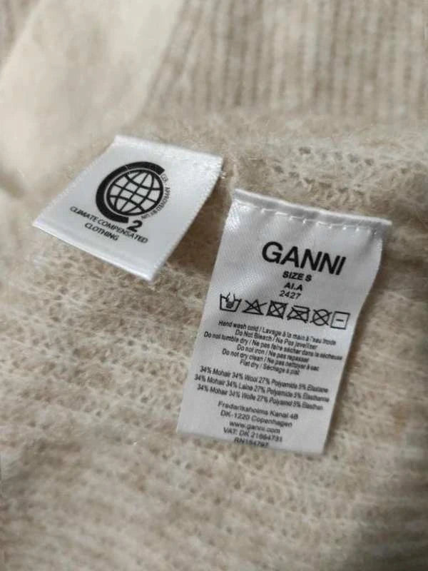 Ganni mohair wool beige oversize sweater - view 5